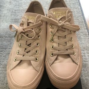 Neutral Pink Converse with Gold Detail